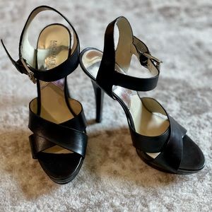 Michael Kors Black Leather Strap Heels